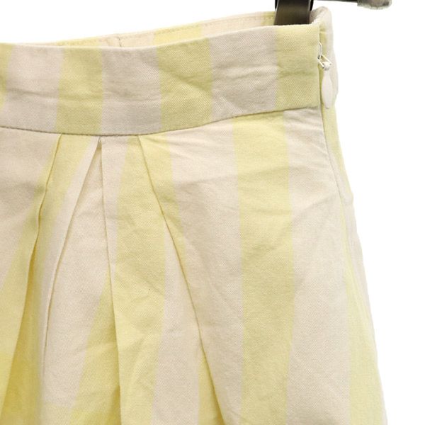 ミラオーウェン チェック ミディ丈 フレアスカート 1 イエロー×ホワイト Mila Owen レディース