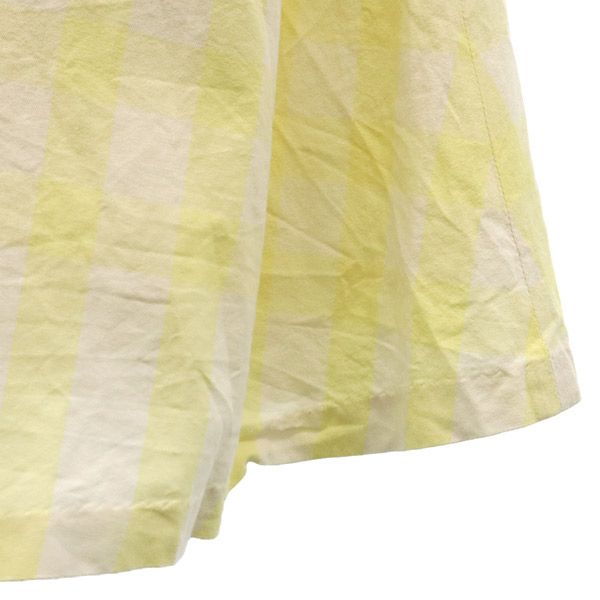 ミラオーウェン チェック ミディ丈 フレアスカート 1 イエロー×ホワイト Mila Owen レディース