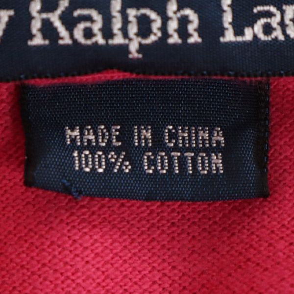 ポロバイラルフローレン ワンポイント刺繍 半袖 ポロシャツ S ピンク Polo by Ralph Lauren 鹿の子地 メンズ