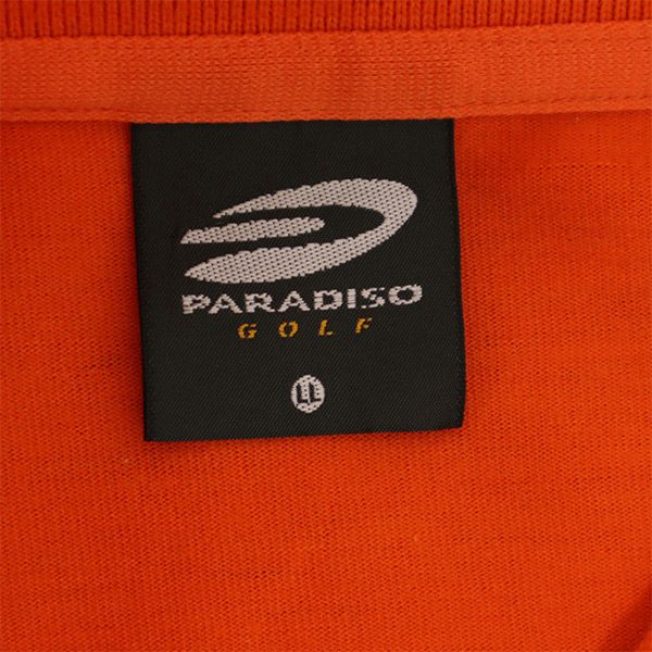 パラディーゾ 総柄 ゴルフ 半袖 ポロシャツ LL オレンジ系 Paradiso メンズ