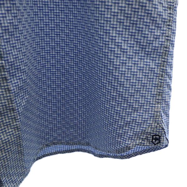 未使用 Victorinox ビクトリノックス 総柄 半袖 シャツ XS ブルー系 メンズ