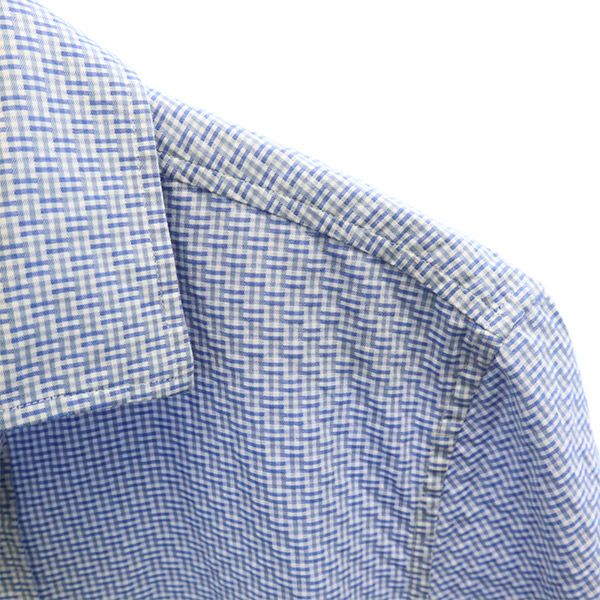 未使用 Victorinox ビクトリノックス 総柄 半袖 シャツ XS ブルー系 メンズ