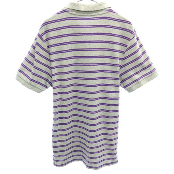 ナイキ ボーダー 半袖 ポロシャツ S グレー NIKE メンズ