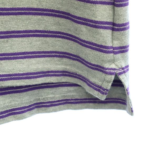 ナイキ ボーダー 半袖 ポロシャツ S グレー NIKE メンズ