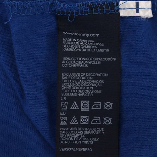 トミーヒルフィガー プリント 半袖 Tシャツ L/G ブルー TOMMY HILFIGER メンズ