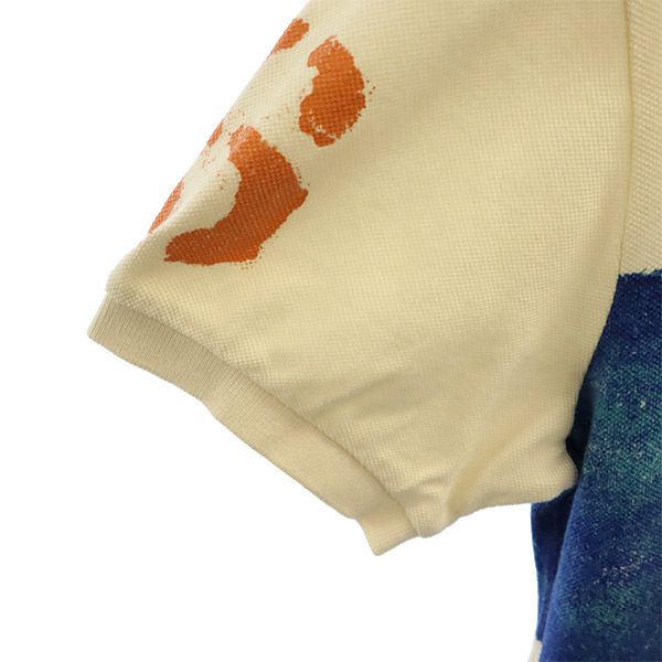 ポロバイラルフローレン ビッグポニー プリント 半袖 ポロシャツ S ベージュ系 Polo by Ralph Lauren 鹿の子 メンズ