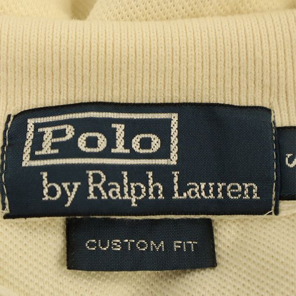 ポロバイラルフローレン ビッグポニー プリント 半袖 ポロシャツ S ベージュ系 Polo by Ralph Lauren 鹿の子 メンズ