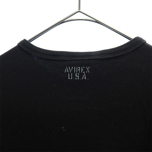 アヴィレックス ロゴプリント 半袖 Tシャツ M ブラック AVIREX メンズ
