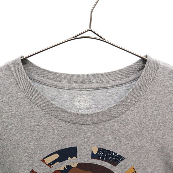 エレメント ロゴプリント 半袖 Tシャツ M グレー ELEMENT ワッペン メンズ