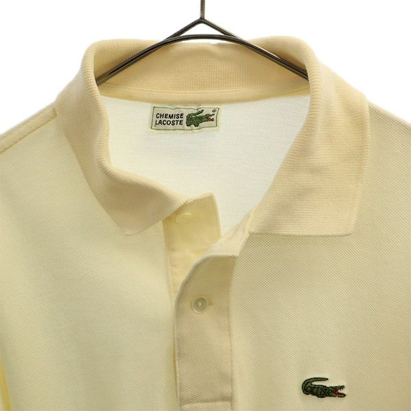 シュミーズラコステ ワッペン 半袖 ポロシャツ 3 ホワイト CHEMISE LACOSTE 鹿の子 メンズ