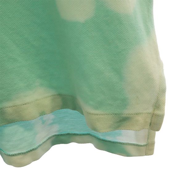 ポロバイラルフローレン 総柄 半袖 ポロシャツ S グリーン系 Polo by Ralph Lauren 鹿の子 カスタムフィット メンズ