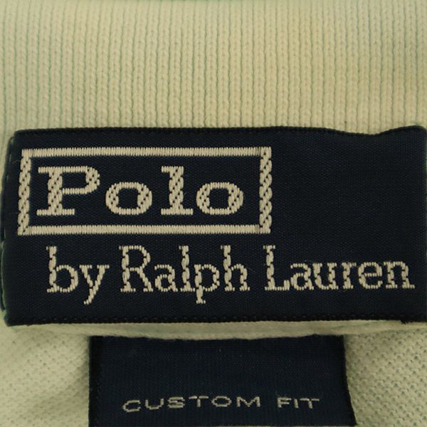 ポロバイラルフローレン 総柄 半袖 ポロシャツ S グリーン系 Polo by Ralph Lauren 鹿の子 カスタムフィット メンズ