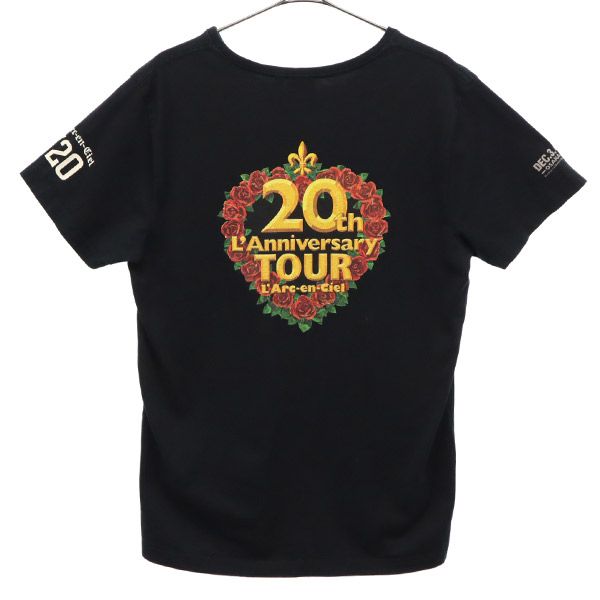 ラルクアンシエル 20周年 ツアー プリント 半袖 Tシャツ M ブラック L'Arc~en~Ciel バンT メンズ