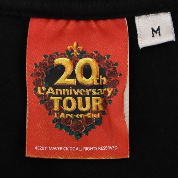 ラルクアンシエル 20周年 ツアー プリント 半袖 Tシャツ M ブラック L'Arc~en~Ciel バンT メンズ