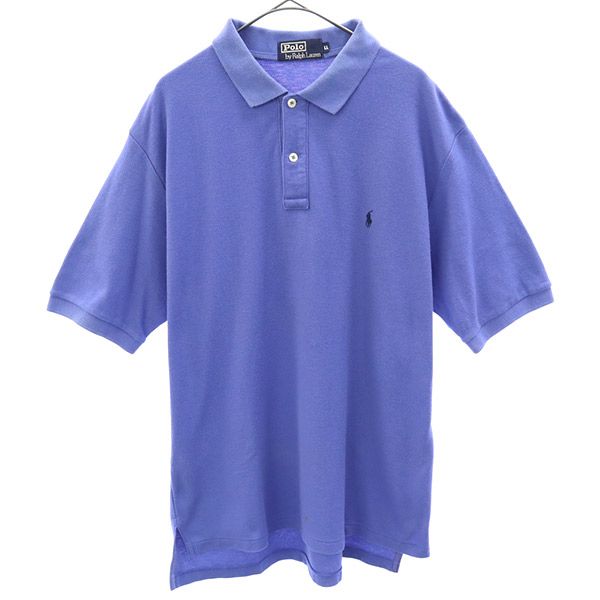 ポロバイラルフローレン 半袖 ポロシャツ LL ブルー系 Polo by Ralph Lauren 鹿の子 メンズ