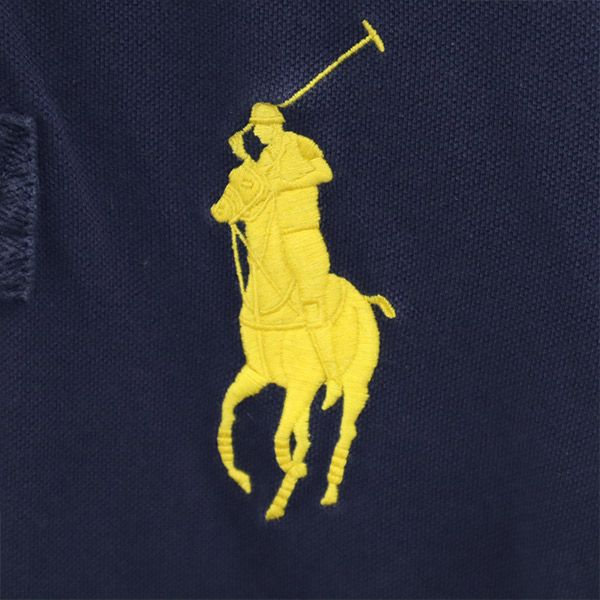 ポロバイラルフローレン ビッグポニー ビッグポニー刺繍 半袖 ポロシャツ S ネイビー Polo by Ralph Lauren 鹿の子 メンズ