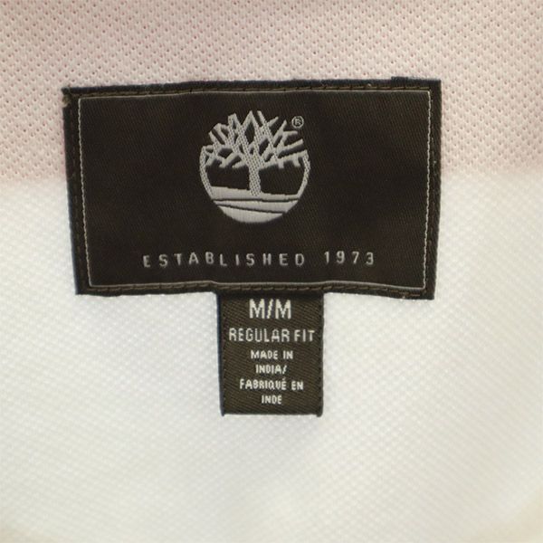 ティンバーランド ボーダー 半袖 ポロシャツ M Timberland 鹿の子 メンズ