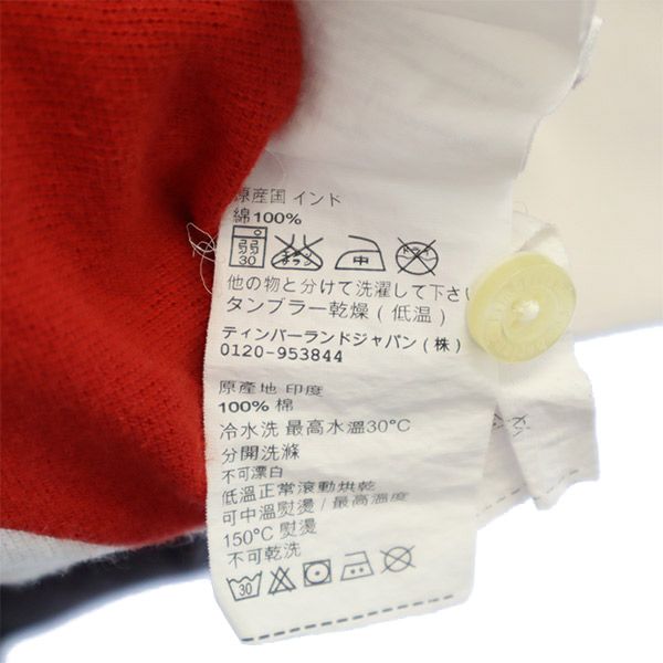 ティンバーランド ボーダー 半袖 ポロシャツ M Timberland 鹿の子 メンズ