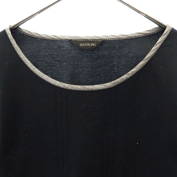インゲボルグ 刺繍 半袖 Tシャツ L ブラック INGEBORG レディース