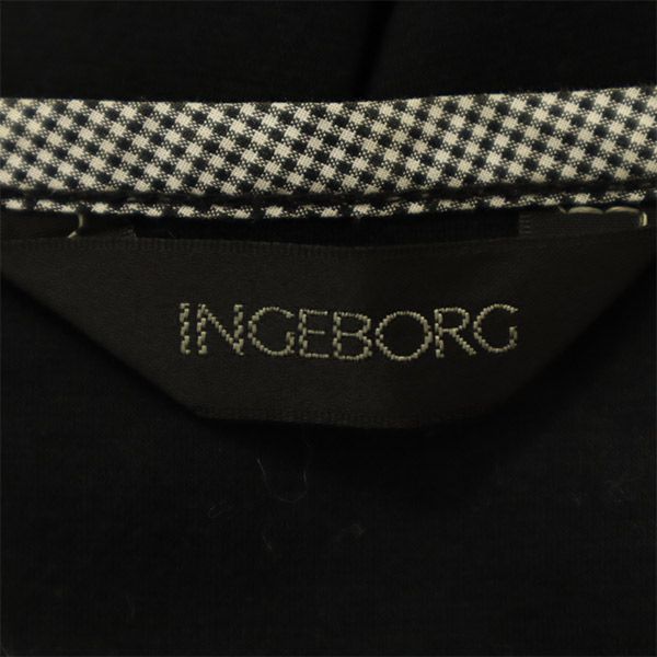 インゲボルグ 刺繍 半袖 Tシャツ L ブラック INGEBORG レディース
