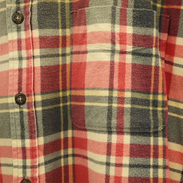 ジェイクルー 巨人タグ チェック 長袖 ネルシャツ XL グレー×ピンク J.CREW メンズ