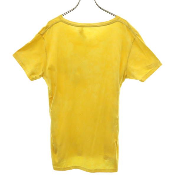ディーゼル プリント 半袖 Vネック Tシャツ L イエロー DIESEL メンズ
