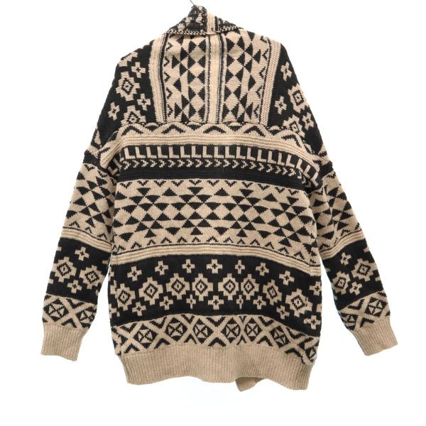 未使用 sugar Rose シュガーローズ 日本製 総柄 ニットカーディガン F ベージュ レディース