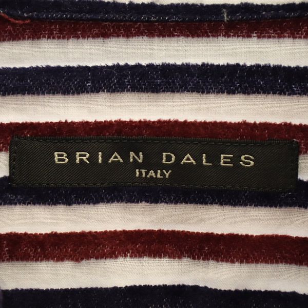 未使用 BRIAN DALES ブライアンデールス イタリア製 ストライプ 長袖 シャツ メンズ
