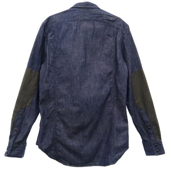 G-STAR RAW ジースターロウ ワッペン 長袖 デニムシャツ S ネイビー ロゴ メンズ