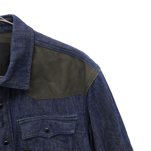 G-STAR RAW ジースターロウ ワッペン 長袖 デニムシャツ S ネイビー ロゴ メンズ