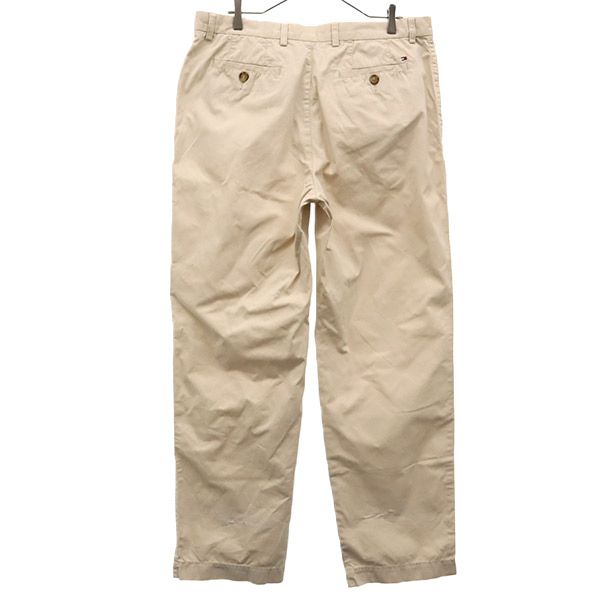トミーヒルフィガー ロゴ刺繍 チノパンツ W36 ベージュ TOMMY HILFIGER メンズ