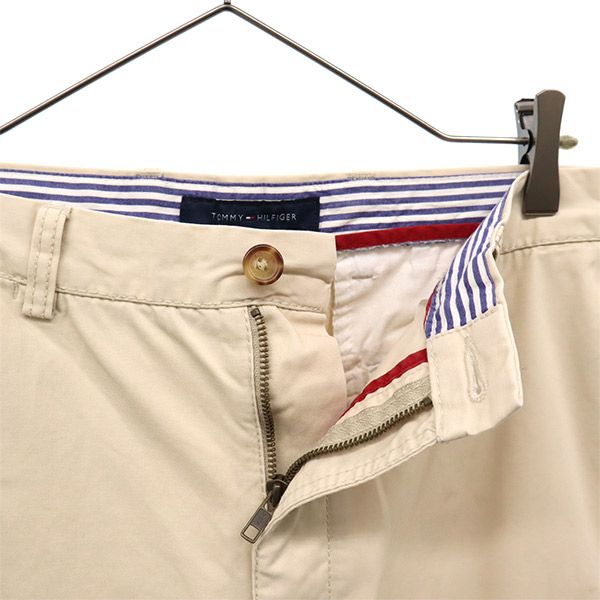 トミーヒルフィガー ロゴ刺繍 チノパンツ W36 ベージュ TOMMY HILFIGER メンズ