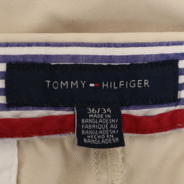 トミーヒルフィガー ロゴ刺繍 チノパンツ W36 ベージュ TOMMY HILFIGER メンズ