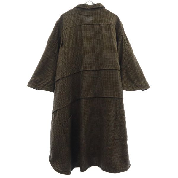 ティーマイケル 総柄 ウールコート 48 ブラウン T.MICHAEL メンズ