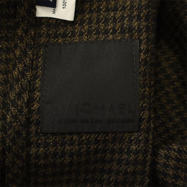 ティーマイケル 総柄 ウールコート 48 ブラウン T.MICHAEL メンズ