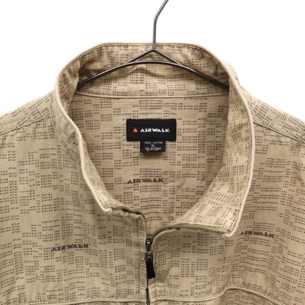 エアウォーク 総柄 ジップジャケット 3L ベージュ AIRWALK ビッグサイズ メンズ