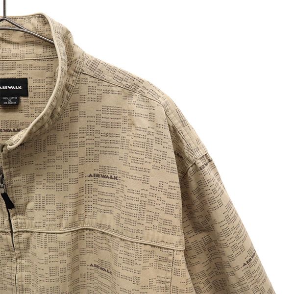 エアウォーク 総柄 ジップジャケット 3L ベージュ AIRWALK ビッグサイズ メンズ