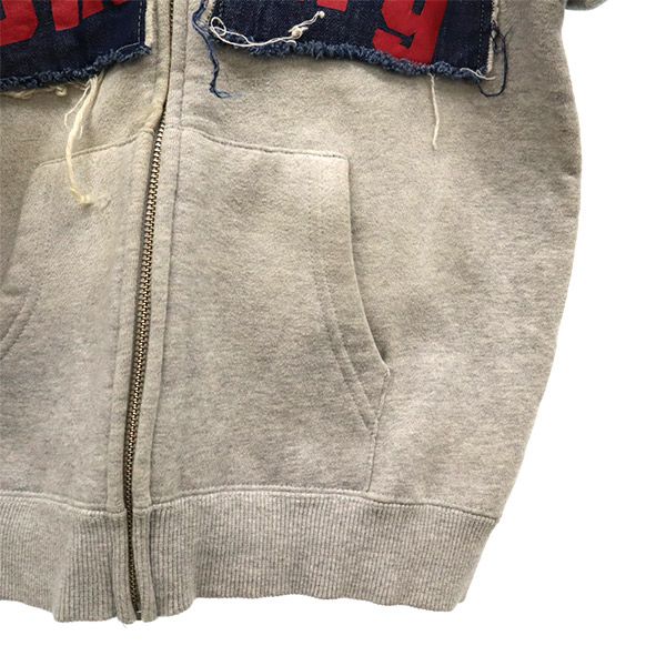 トミージーンズ ワッペン 長袖 ジップパーカー M グレー TOMMY JEANS スウェット レディース