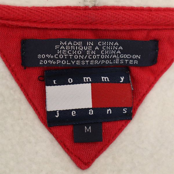 トミージーンズ ワッペン 長袖 ジップパーカー M グレー TOMMY JEANS スウェット レディース