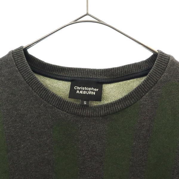 Christopher RAEBURN クリストファーレイバン プリント 長袖 トレーナー S グレー スウェット メンズ