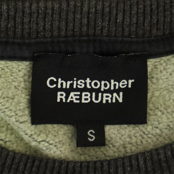 Christopher RAEBURN クリストファーレイバン プリント 長袖 トレーナー S グレー スウェット メンズ