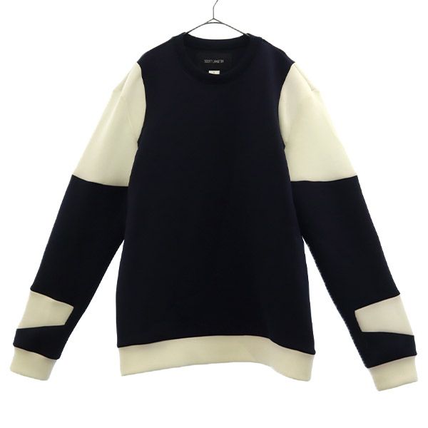 SCOTT LANGTON スコットラングトン 切替 長袖 トレーナー L ネイビー スウェット メンズ