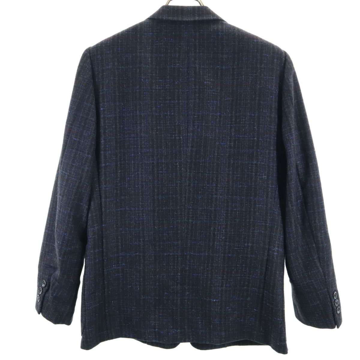 Pierre Cardin ピエールカルダン ウール チェック 長袖 テーラードジャケット ダークグレー系 メンズ