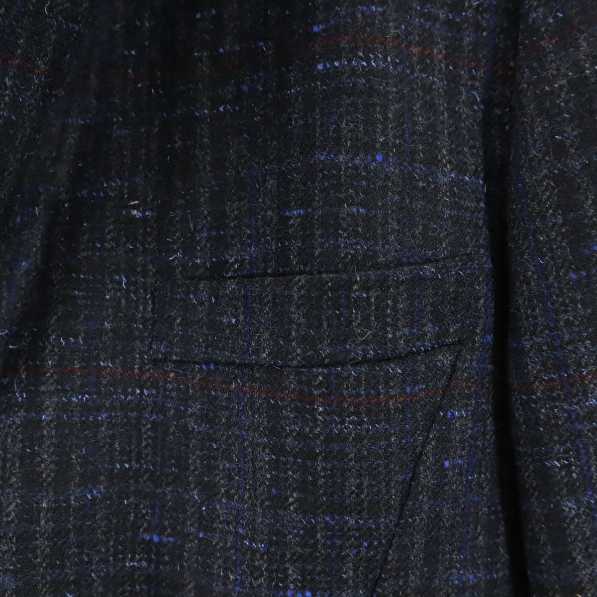 Pierre Cardin ピエールカルダン ウール チェック 長袖 テーラードジャケット ダークグレー系 メンズ
