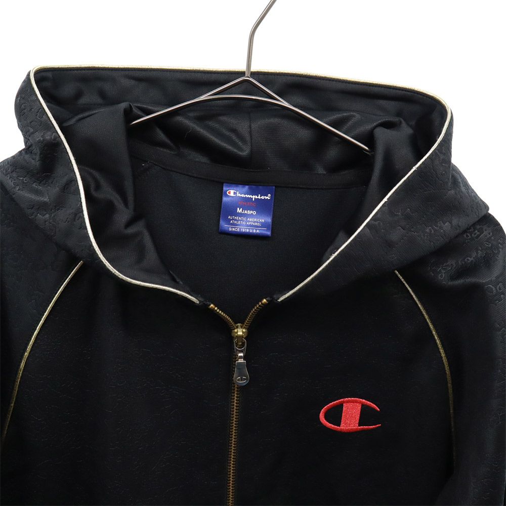 チャンピオン 総柄 フードジャケット M ブラック Champion メンズ