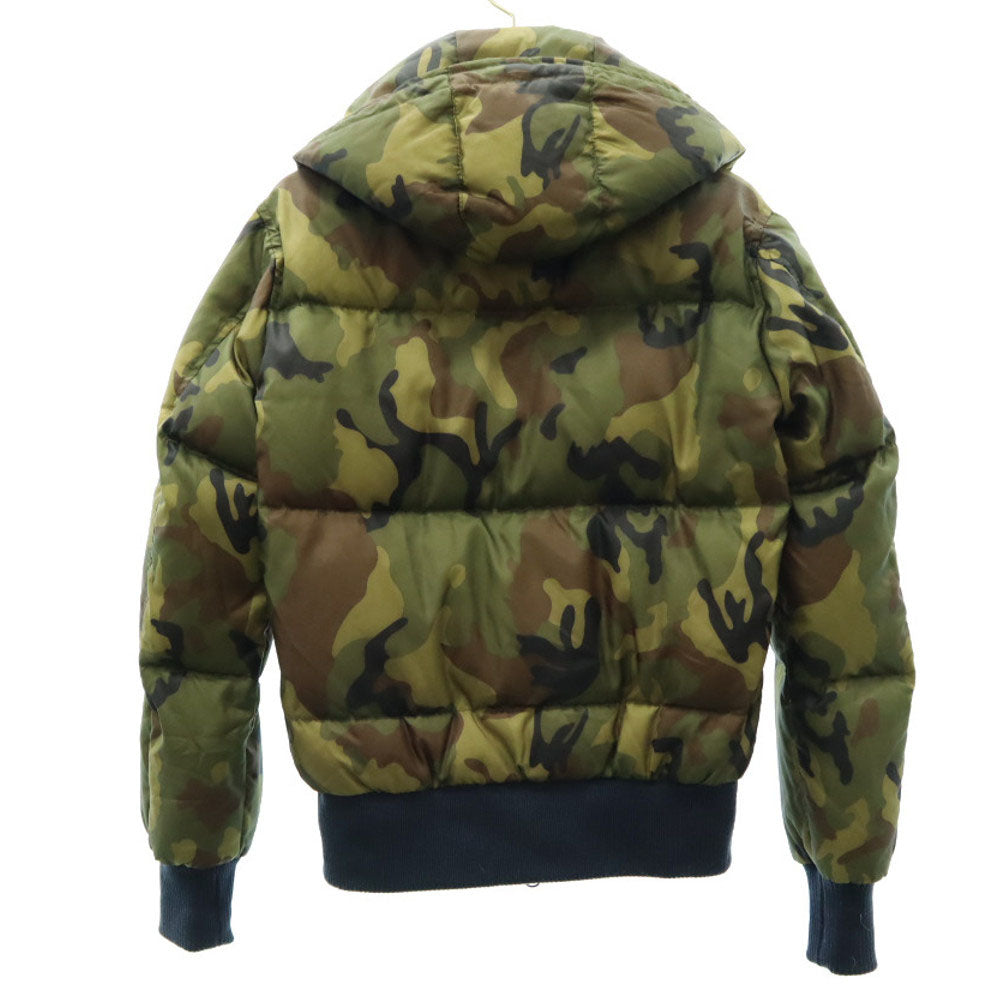HYDROGEN ハイドロゲン 迷彩柄 BRONZAJI ダウンジャケット M カーキ フード着脱可 ワッペン メンズ
