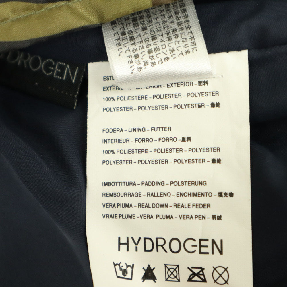 HYDROGEN ハイドロゲン 迷彩柄 BRONZAJI ダウンジャケット M カーキ フード着脱可 ワッペン メンズ