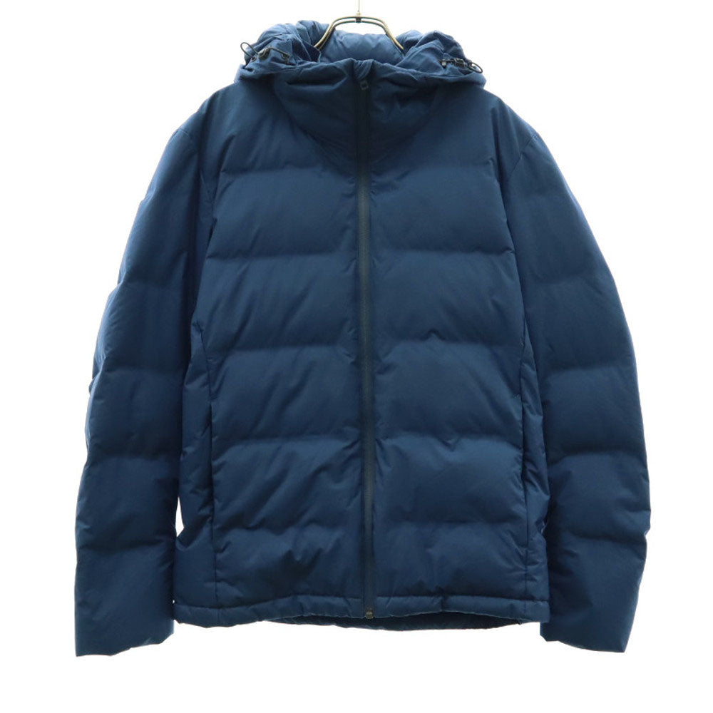 ユニクロ フード付き シームレス ダウンジャケット M ブルー UNIQLO メンズ