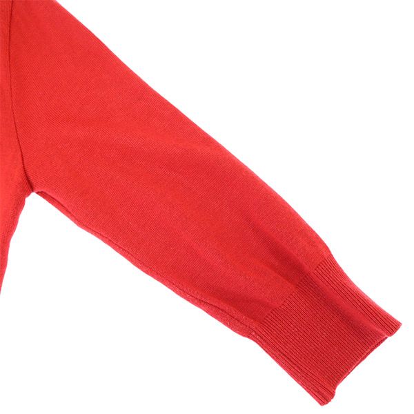 カステルバジャック 総柄 長袖 ニットカーディガン 2 レッド×ホワイト JC de CASTELBAJAC レディース