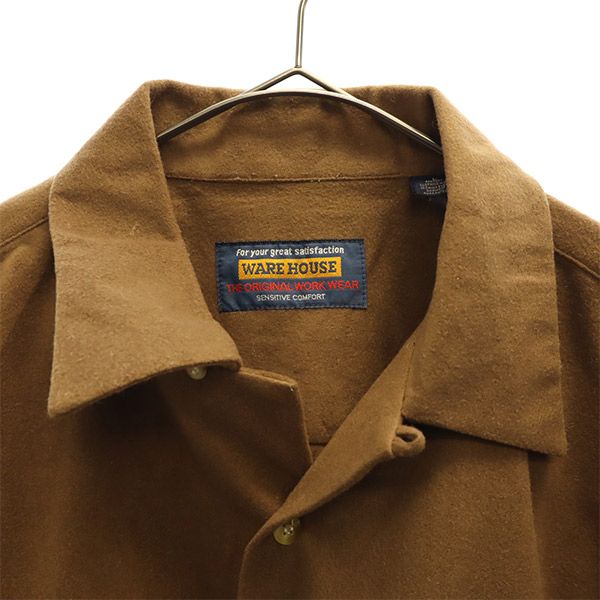 WAREHOUSE ウエアハウス 長袖 シャツ L ブラウン メンズ
